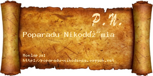 Poparadu Nikodémia névjegykártya