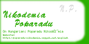 nikodemia poparadu business card